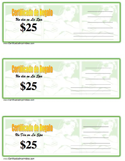 Certificado de Regalo - un dia en La Spa