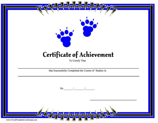 Achievement - Paw Prints