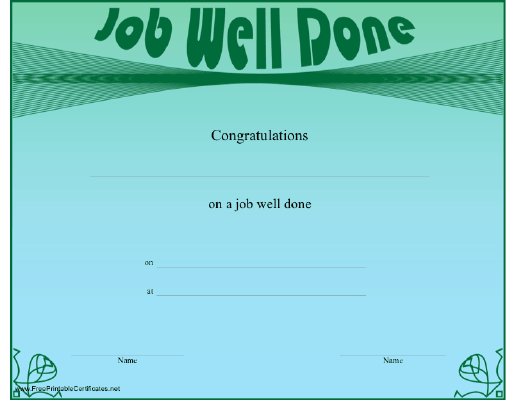 Job Well Done