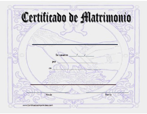 Certificado de Matrimonio
