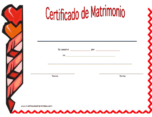 Certificado de Matrimonio