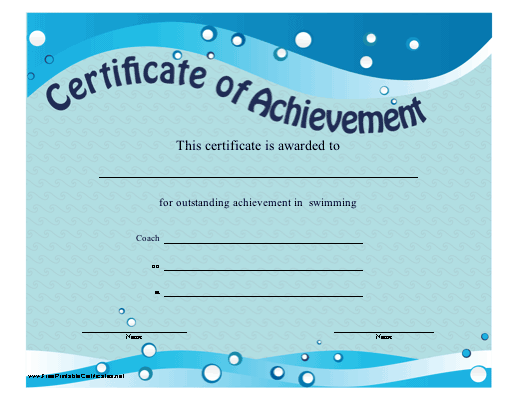 Achievement - Swimming