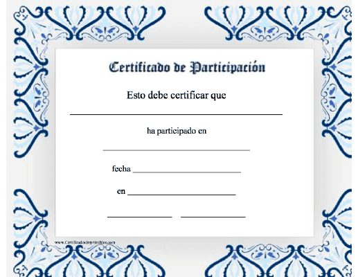 Certificado de Participación