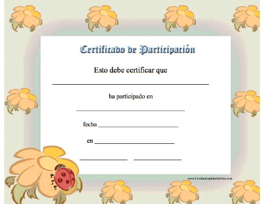 Certificado de Participación