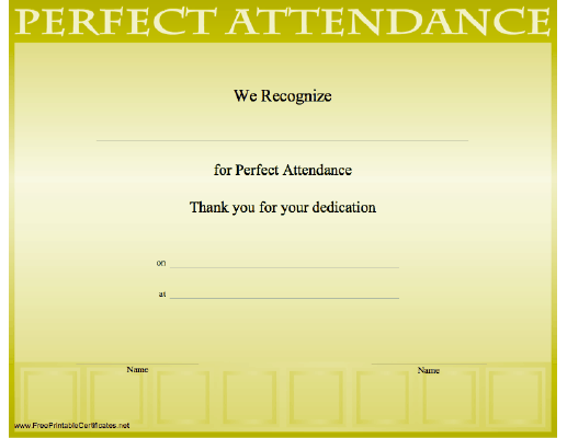 Perfect Attendance