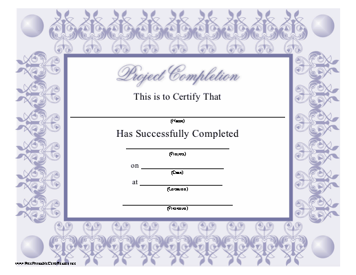 Project Completion