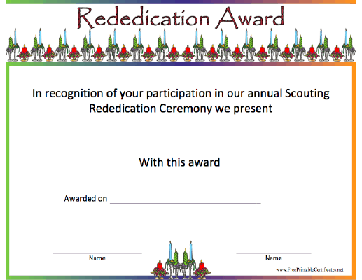 Rededication Award