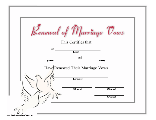 Renewal of Marriage Vows