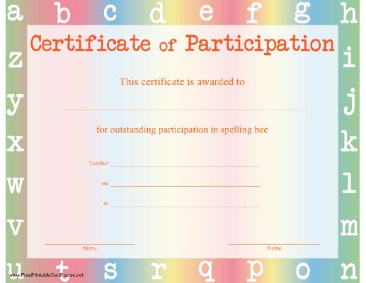 Spelling Bee Participation