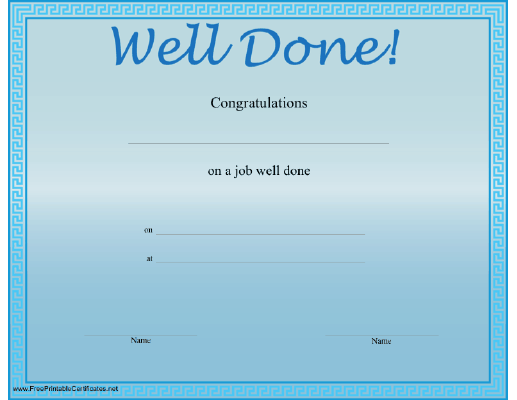 Well Done