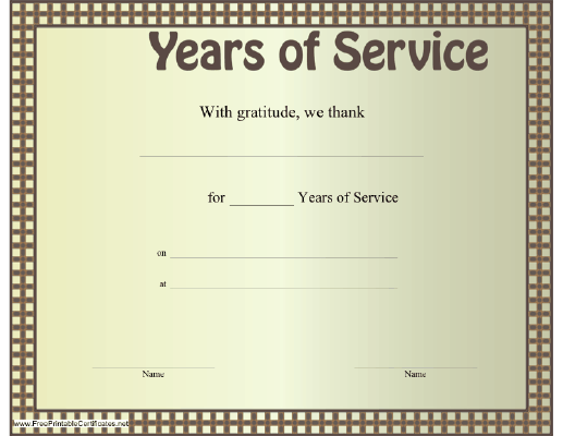 Years of Service