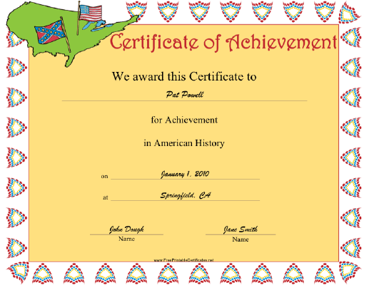 American History certificate