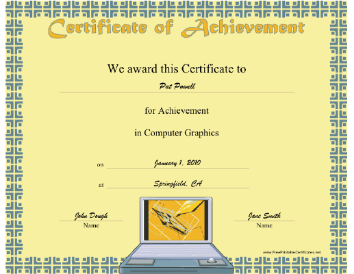 Computer Graphics certificate
