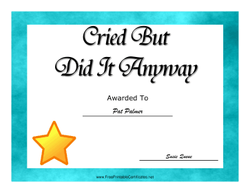 Cried certificate