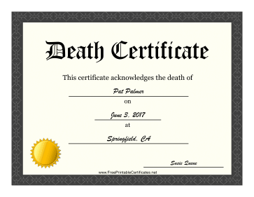 Death certificate