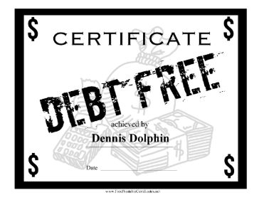 Debt Free certificate