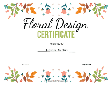 Floral Design certificate