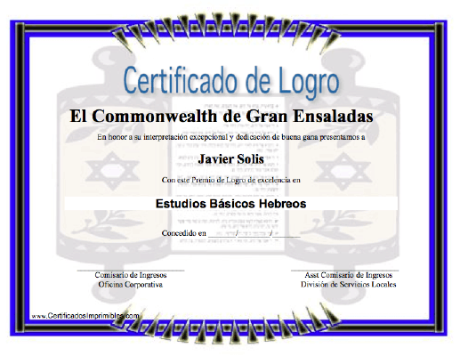 Certificado de Logro certificate