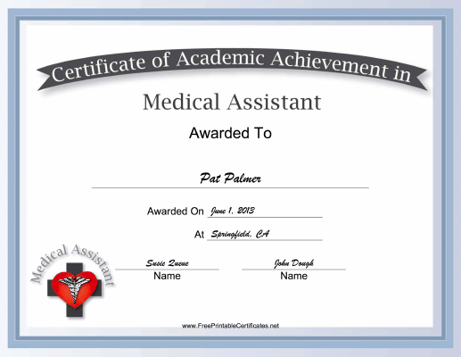 Medical Assistant Academic certificate