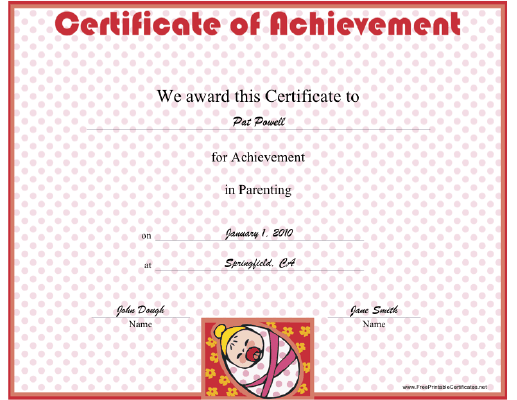 Parenting certificate