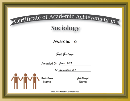 Sociology Academic certificate