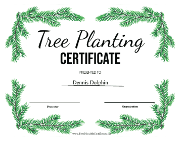 Tree Planting certificate