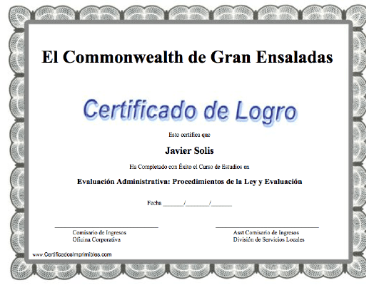 Certificado de Logro certificate
