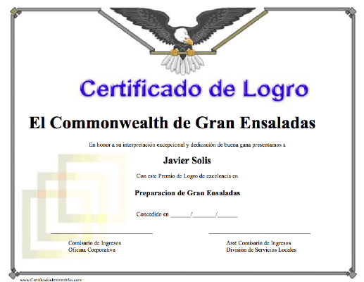 Certificado de Logro certificate