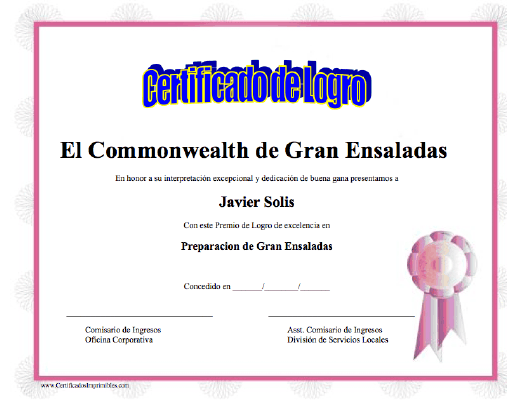 Certificado de Logro certificate