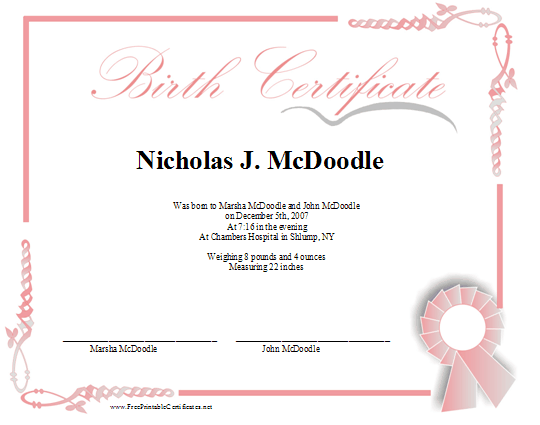 Birth certificate