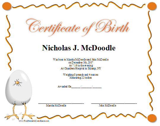 Birth certificate