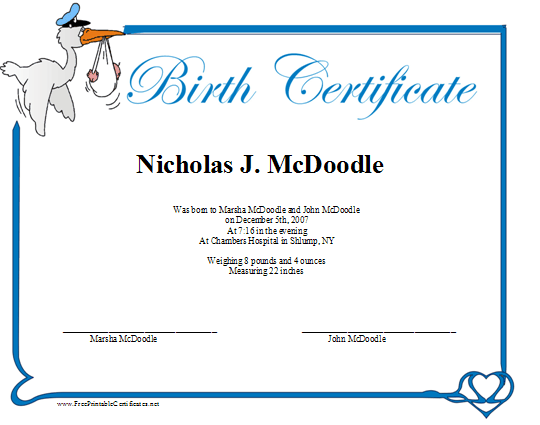 Birth certificate