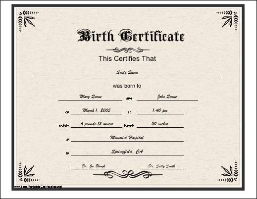 Birth certificate