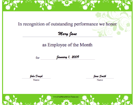 Floral Border certificate