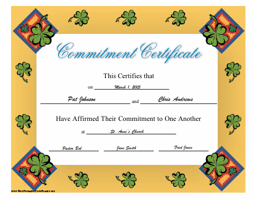 Commitment certificate