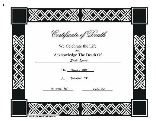 Death certificate