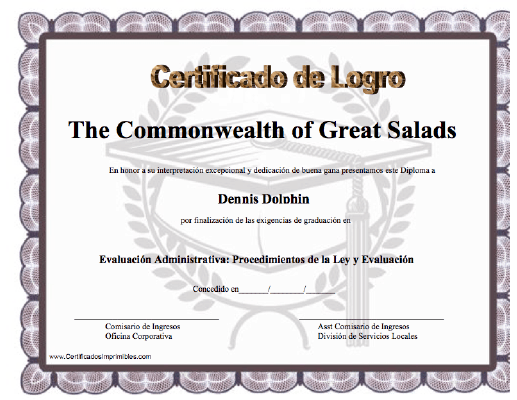 Certificado de Logro certificate