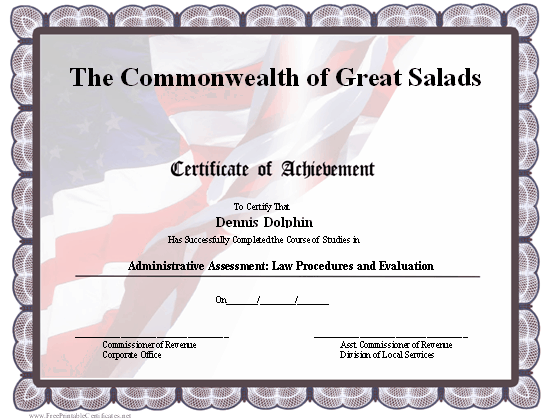 Achievement - Flag certificate