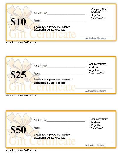 Gift certificate