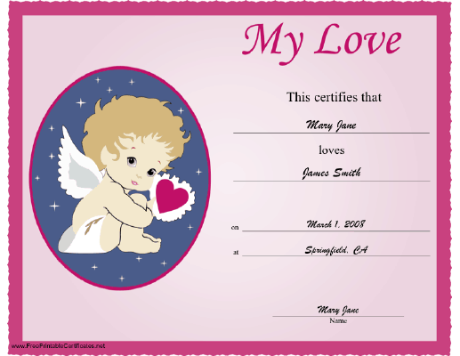 Love certificate