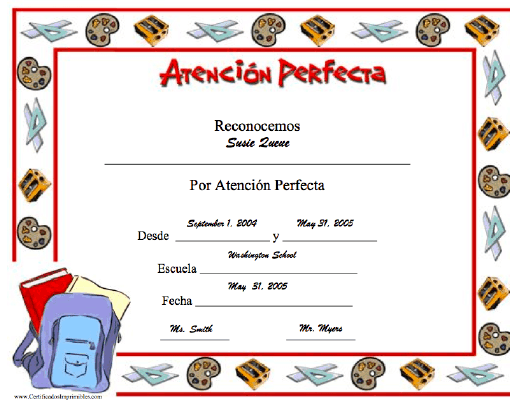 Atención Perfecta certificate