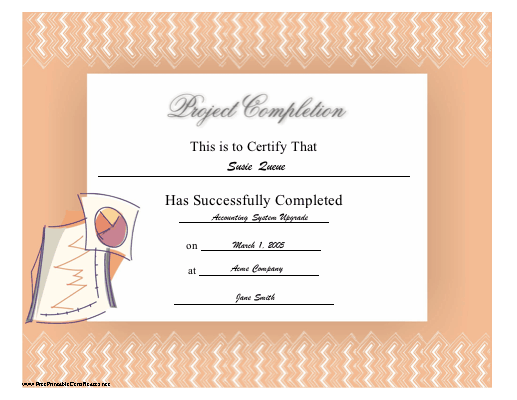 Project Completion certificate