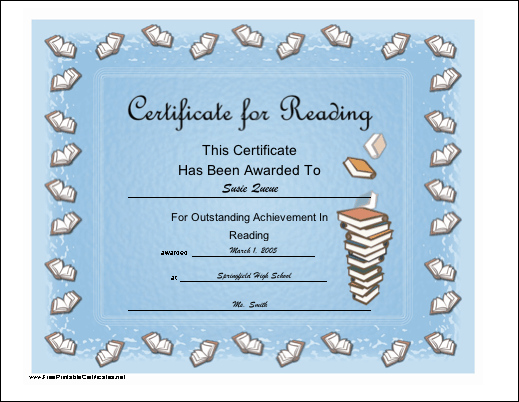 Reading certificate