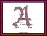 A Monogram Certificate