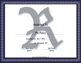 R Monogram Certificate