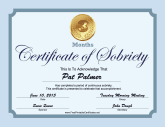 3 Months Sobriety Certificate (Blue)