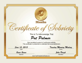 3 Months Sobriety Certificate (Gold)