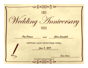 First Wedding Anniversary
