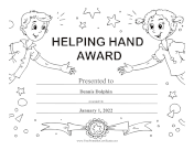 Helping Hand Award Black and White
