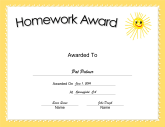 Homework Award